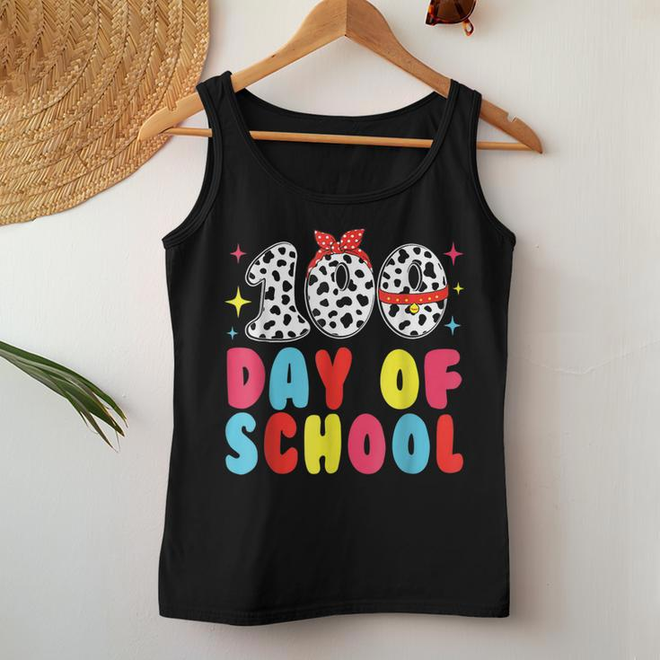 Happy 100 Day Of School Students Kids Dalmatian Dog Teachers Women Tank Top Basic Casual Daily Weekend Graphic Funny Gifts
