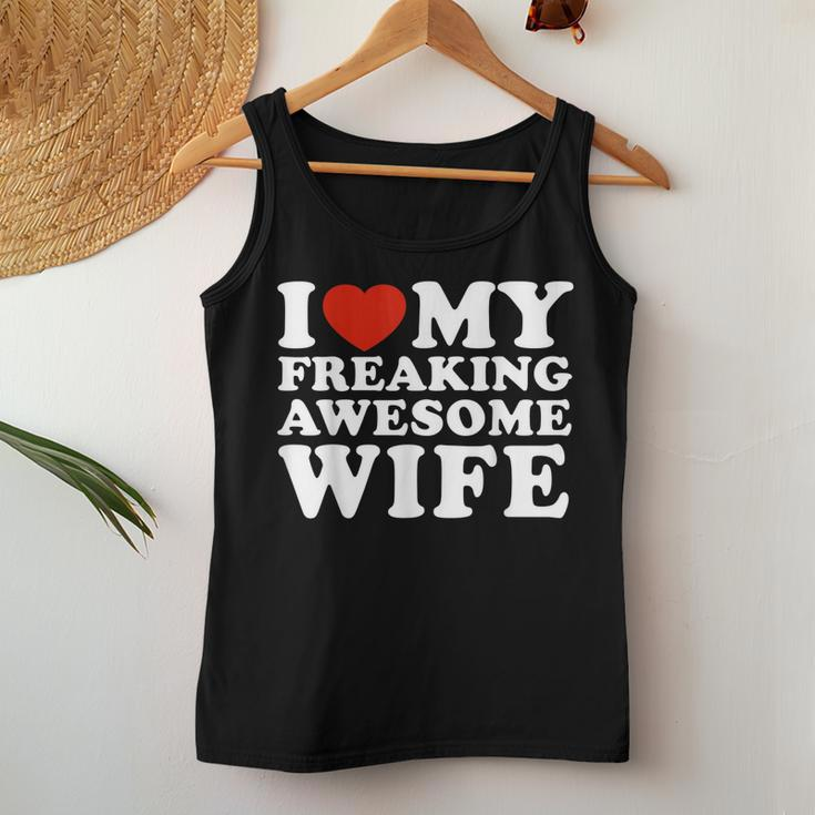 I Heart My Awesome Wife Women Tank Top Unique Gifts