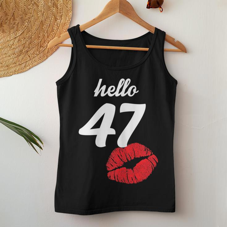 Womens Hello 47 Mom Birthday For Womens 47Th Birthday Women Tank Top Unique Gifts