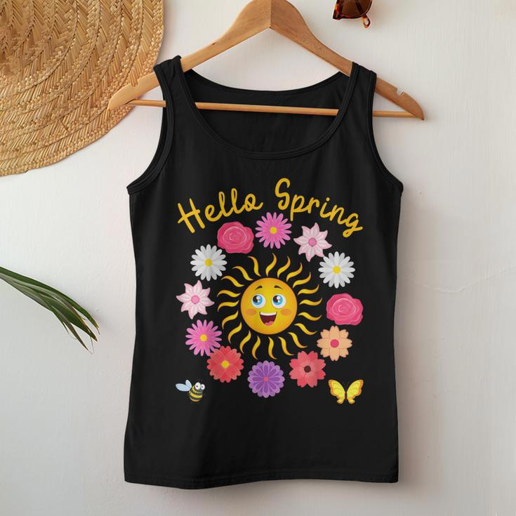 Hello Spring Sun Flower Women Easter Mothers Day Woman Mom Women Tank Top Basic Casual Daily Weekend Graphic Funny Gifts