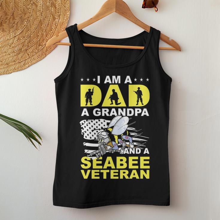 Im A Dad A Grandpa And Navy Seabee Veteran Gift Women Tank Top Basic Casual Daily Weekend Graphic Funny Gifts