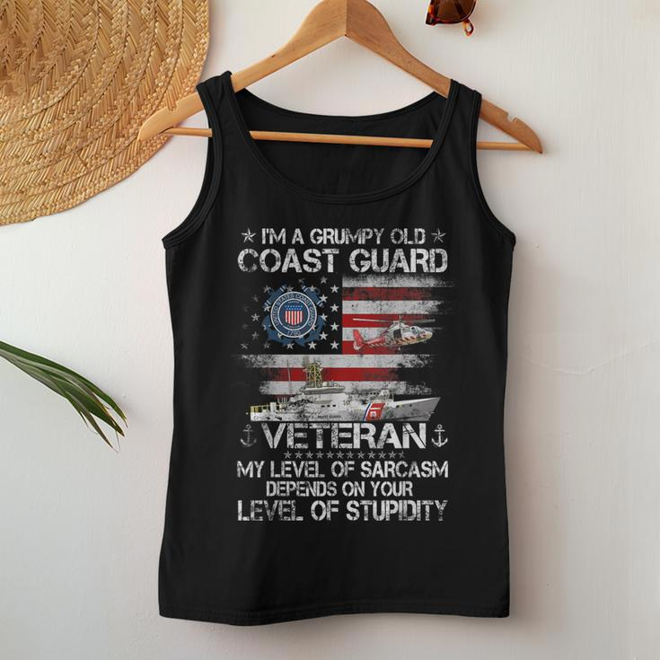 Im A Grumpy Old Coast Guard Veteran For Mens Womens Women Tank Top Basic Casual Daily Weekend Graphic Funny Gifts