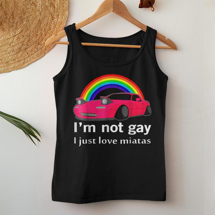 I’M Not Gay I Just Love Miatas Lgbt Rainbow Lesbian Pride Women Tank Top Unique Gifts