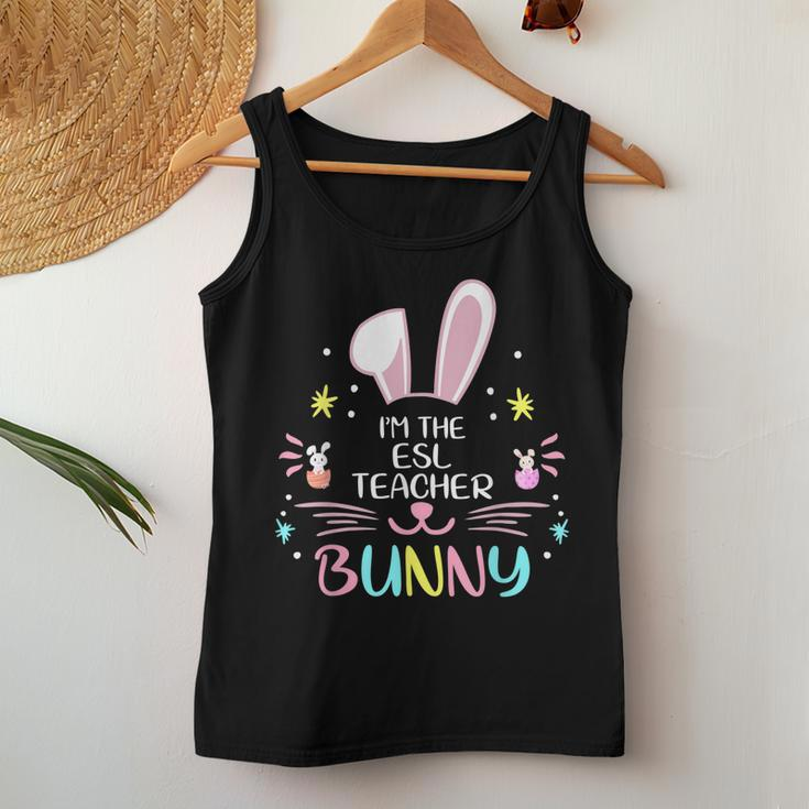 Im The Esl Teacher Bunny Easter Day Rabbit Family Matching Women Tank Top Basic Casual Daily Weekend Graphic Funny Gifts
