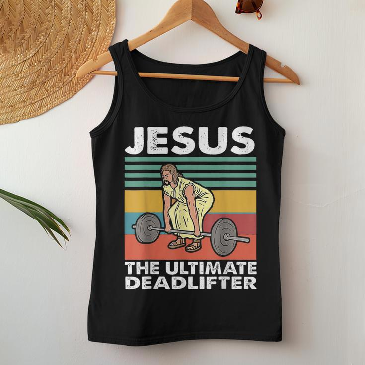 Jesus The Ultimate Deadlifter Jesus Lifting Gym Women Tank Top Unique Gifts