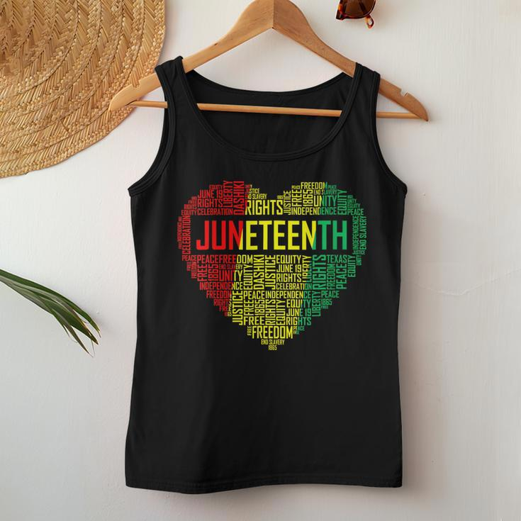 Womens Junenth Heart Black Pride Freedom Day 1865 June 19Th Women Tank Top Unique Gifts