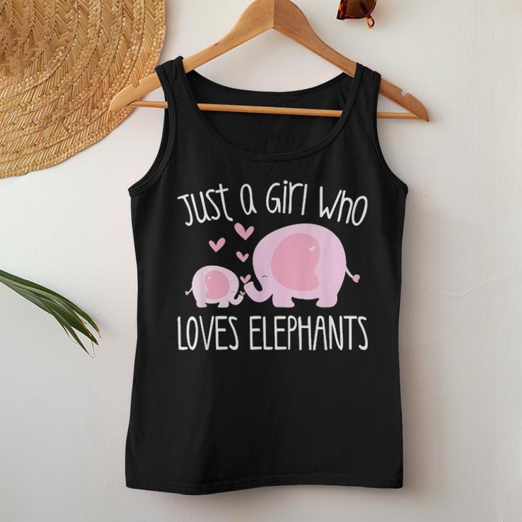 Just A Girl Who Loves Elephants Mom Baby Toddler Kids Gift Women Tank Top Basic Casual Daily Weekend Graphic Personalized Gifts