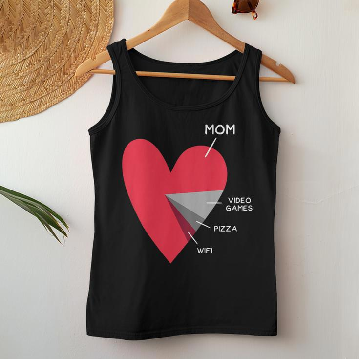 Kids Heart Mom Video Games Pizza Wifi Valentines Day Women Tank Top Unique Gifts