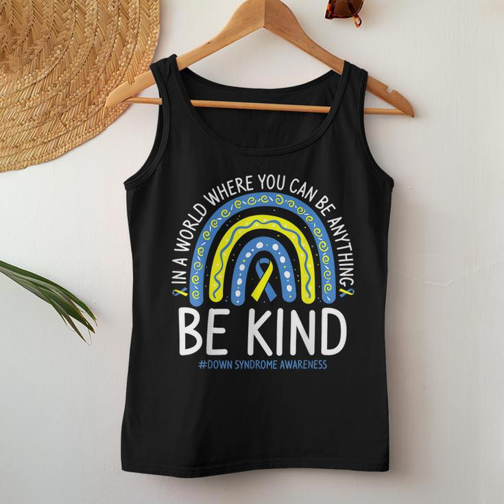 Be Kind Rainbow World Down Syndrome Awareness Day Women Tank Top Unique Gifts
