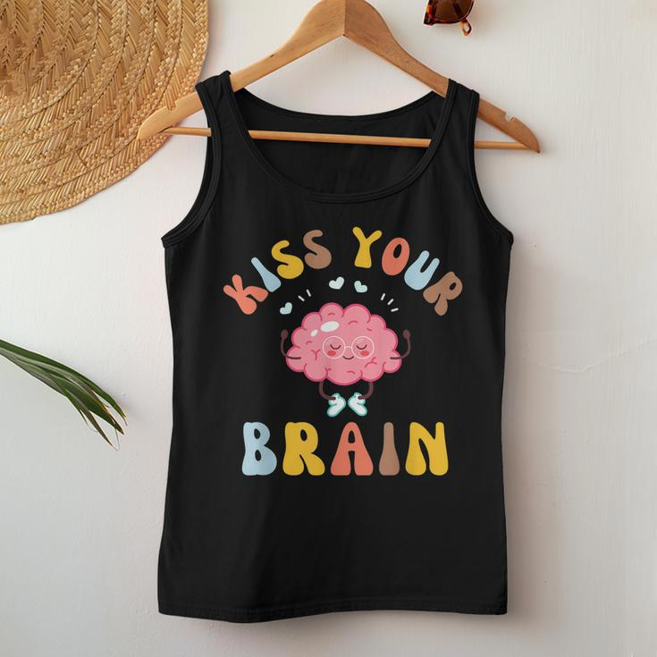 Kiss Your Brain Sped Teacher Appreciation Back To School Women Tank Top Basic Casual Daily Weekend Graphic Funny Gifts