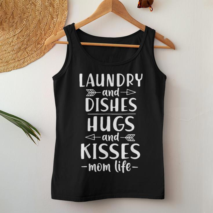 Laundry And Dishes Hugs And Kisses Mom Life Wife Women Tank Top Basic Casual Daily Weekend Graphic Funny Gifts