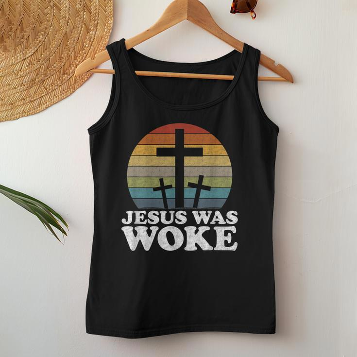 Liberal Christian Democrat Jesus Was Woke Women Tank Top Unique Gifts