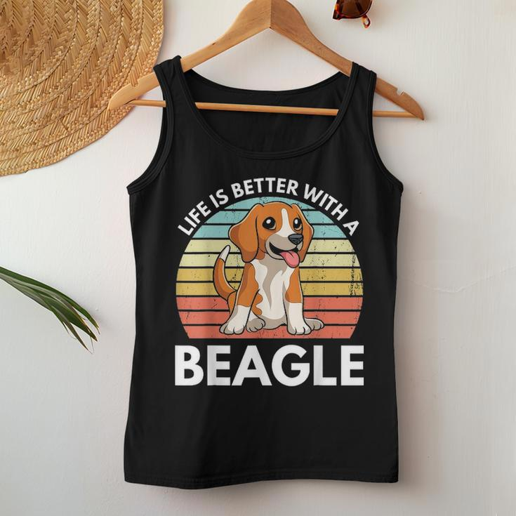 Life Is Better With A Beagle Cute Beagle Mom Dog Mom Beagle Women Tank Top Basic Casual Daily Weekend Graphic Funny Gifts
