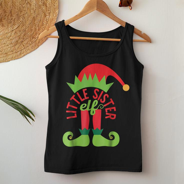 Little Sister Elf Christmas Matching Family Pajama Women Tank Top Unique Gifts