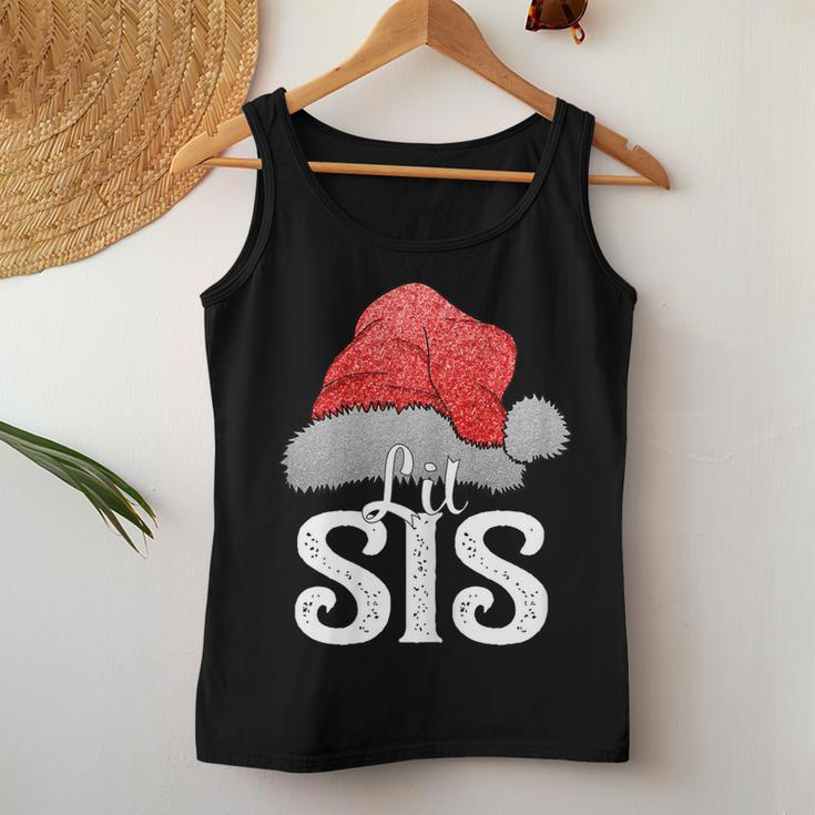 Little Sister Santa Christmas Matching Family Group Pajama Women Tank Top Unique Gifts