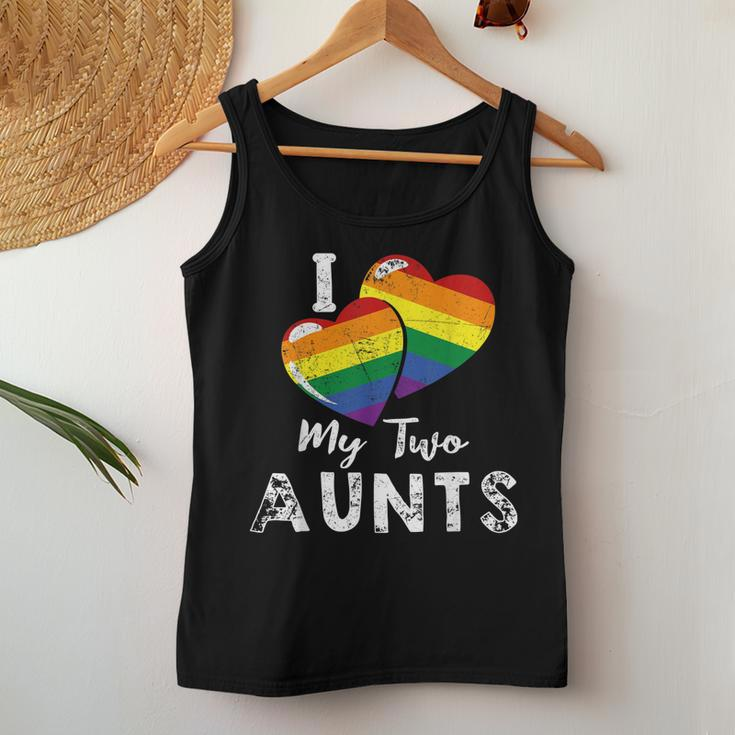 I Love My Two Aunts Lgbt Gay Lesbian Pride Women Tank Top Unique Gifts