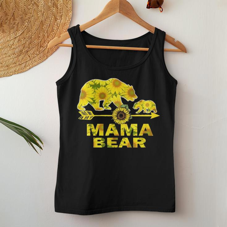 Mama Bear Sunflower Funny Mother Father Gift Women Tank Top Basic Casual Daily Weekend Graphic Funny Gifts