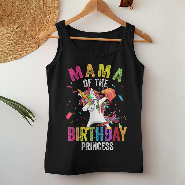 Mama Of The Birthday Princess Dabbing Unicorn Girl Mom Women Tank Top Unique Gifts