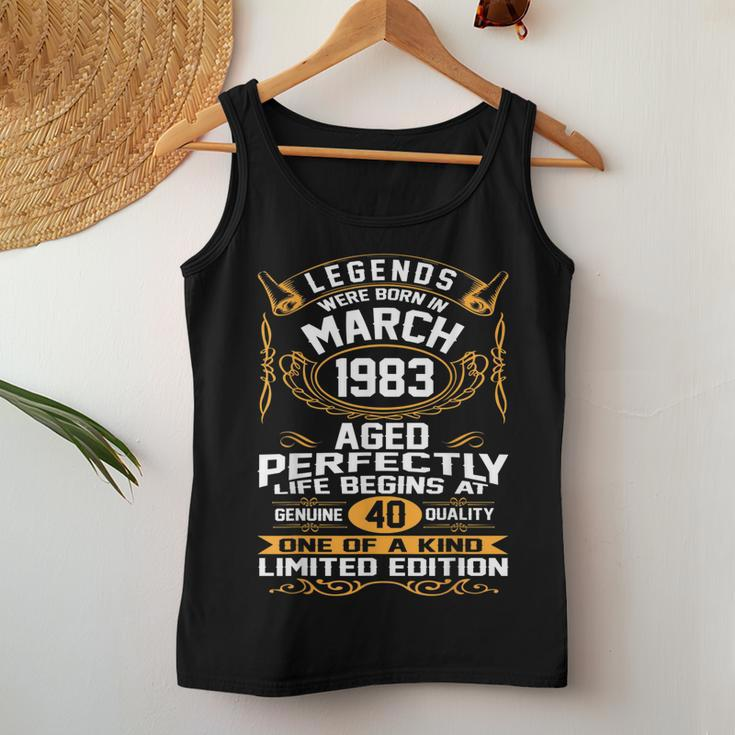 March 1983 40Th Birthday Gift 40 Year Old Men Women Women Tank Top Basic Casual Daily Weekend Graphic Funny Gifts