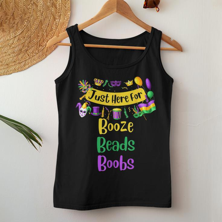 Mardi Gras For Men Women Im Just Here For Booze Beads Boobs Women Tank Top Basic Casual Daily Weekend Graphic Personalized Gifts