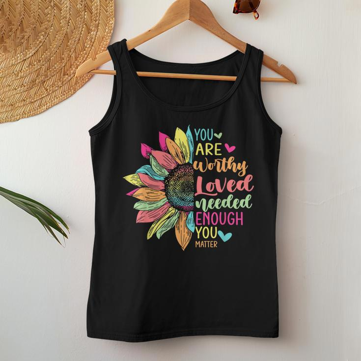 You Matter Be Kind Flower Self Care Mental Health Awareness Women Tank Top Unique Gifts