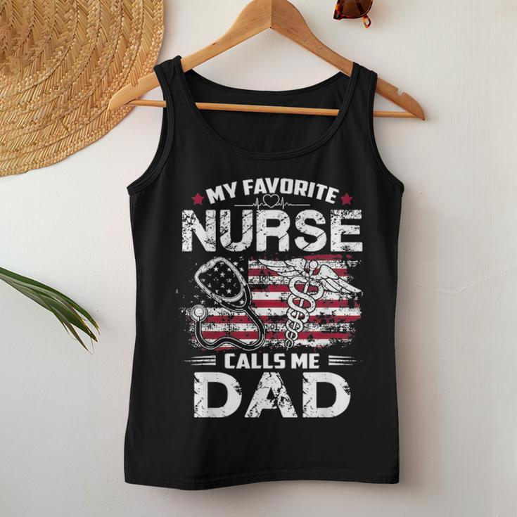Mens My Favorite Nurse Calls Me Dad Fathers Day Gifts Papa V2 Women Tank Top Basic Casual Daily Weekend Graphic Funny Gifts