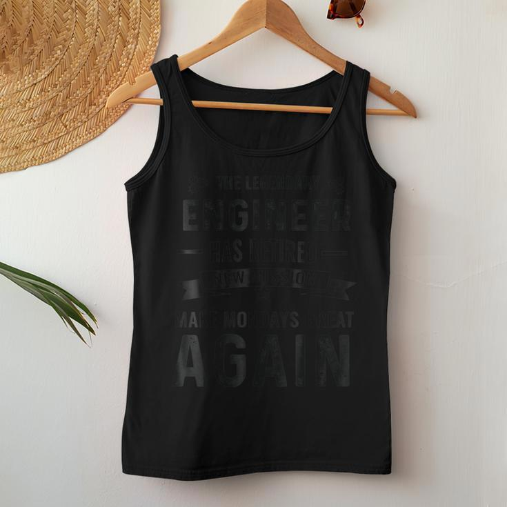 Mens Retired Legendary Engineer Mondays Great Again Women Tank Top Unique Gifts