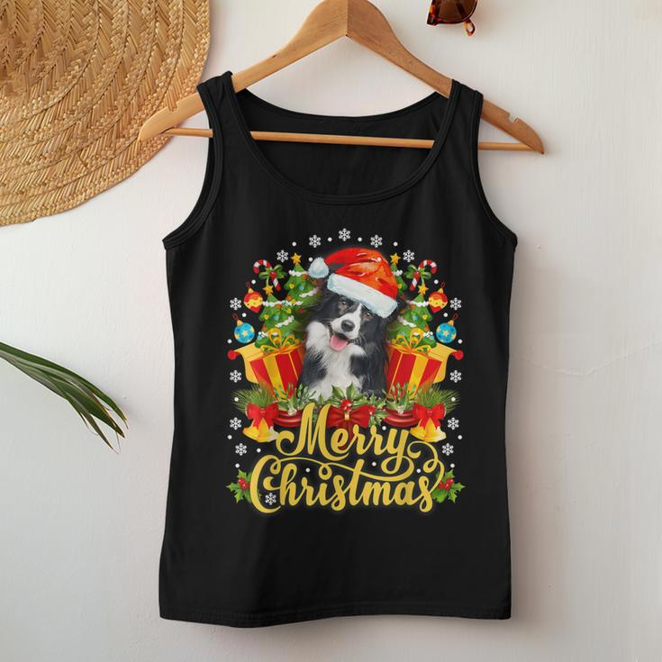 Merry Christmas Border Collie Mom Dad Christmas Women Tank Top Unique Gifts