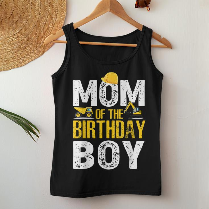 Mom Of The Bday Boy Construction Bday Party Hat Men Women Tank Top Basic Casual Daily Weekend Graphic Personalized Gifts
