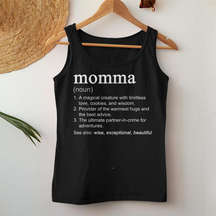 Momma Definition Funny Mothers Day Women Tank Top Basic Casual Daily Weekend Graphic Personalized Gifts