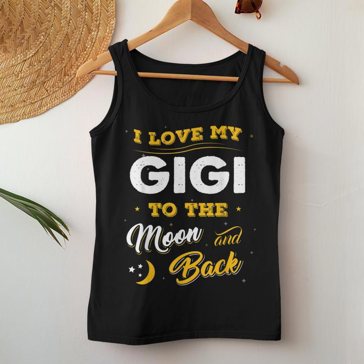 Mothers Day I Love My Gigi To The Moon And Back Women Tank Top Basic Casual Daily Weekend Graphic Funny Gifts