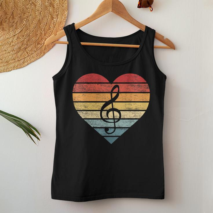 Music Teacher Gifts Retro Sunset Note Music School Musician Women Tank Top Basic Casual Daily Weekend Graphic Funny Gifts