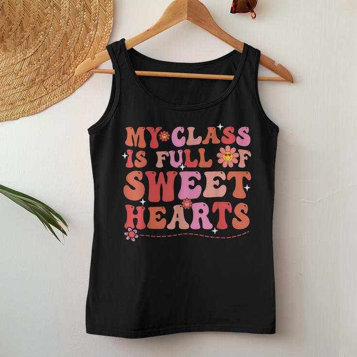 My Class Is Full Of Sweethearts Teacher Valentines Day V3 Women Tank Top Basic Casual Daily Weekend Graphic Funny Gifts
