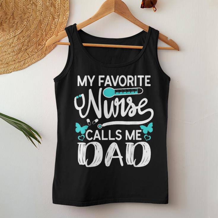 My Favorite Nurse Calls Me Dad Cute Fathers Day Mens Gift Women Tank Top Basic Casual Daily Weekend Graphic Funny Gifts