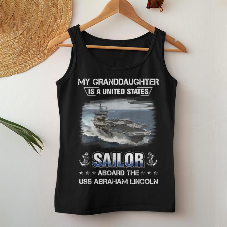 My Granddaughter Is Sailor Aboard Uss Abraham Lincoln Cvn 72 Women Tank Top Basic Casual Daily Weekend Graphic Funny Gifts