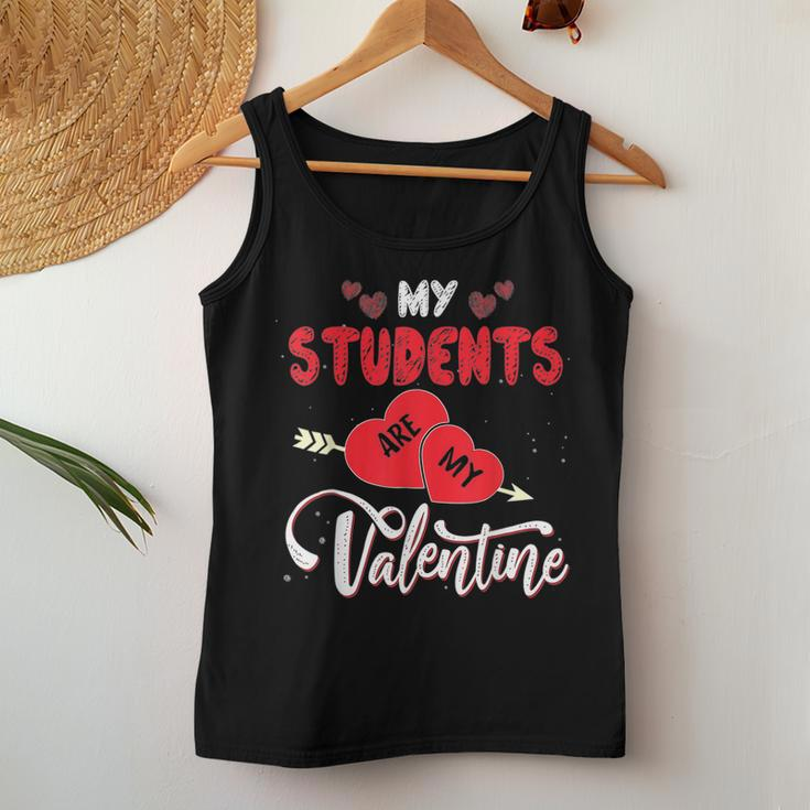 My Students Are My Valentine Funny Teachers Valentines Day V2 Women Tank Top Basic Casual Daily Weekend Graphic Funny Gifts