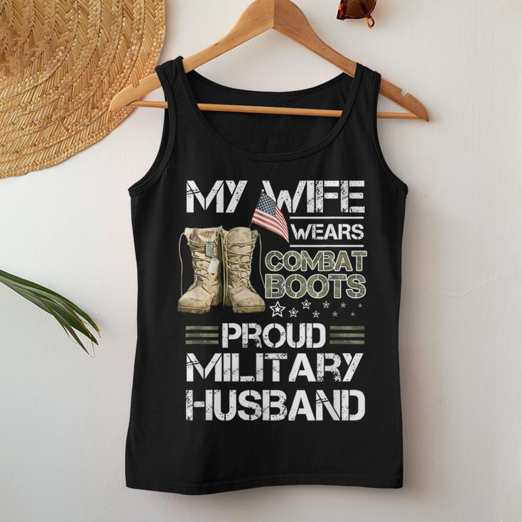 My Wife Wears Combat Boots Proud Military Husband Women Tank Top Basic Casual Daily Weekend Graphic Funny Gifts