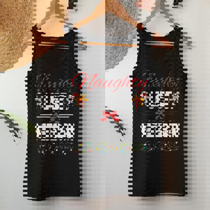 Naughty List Veteran Funny Christmas Xmas Holiday Women Tank Top Basic Casual Daily Weekend Graphic Personalized Gifts