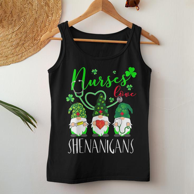 Nurses Love Shenanigans Funny Gnomes Nurse St Patricks Day V11 Women Tank Top Basic Casual Daily Weekend Graphic Funny Gifts
