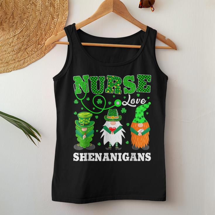 Nurses Love Shenanigans Funny Gnomes Nurse St Patricks Day V9 Women Tank Top Basic Casual Daily Weekend Graphic Funny Gifts