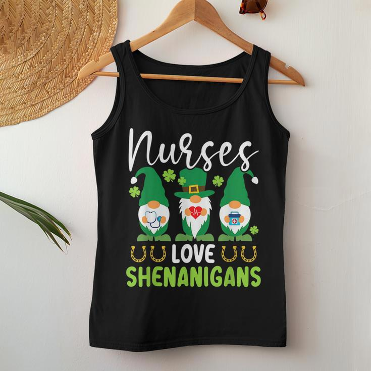 Nurses Love Shenanigans St Patricks Day Irish Pride Women Tank Top Basic Casual Daily Weekend Graphic Funny Gifts
