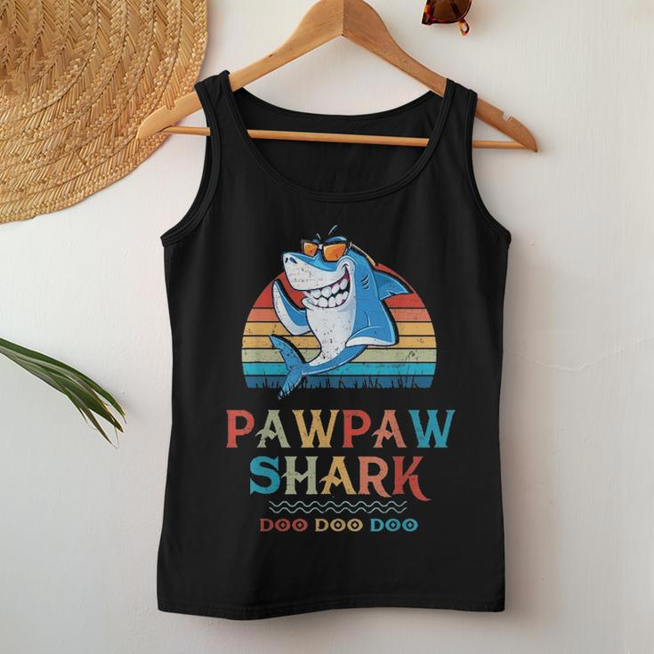 Pawpaw SharkFathers Day Gift From Wife Son Daughter Women Tank Top Basic Casual Daily Weekend Graphic Funny Gifts