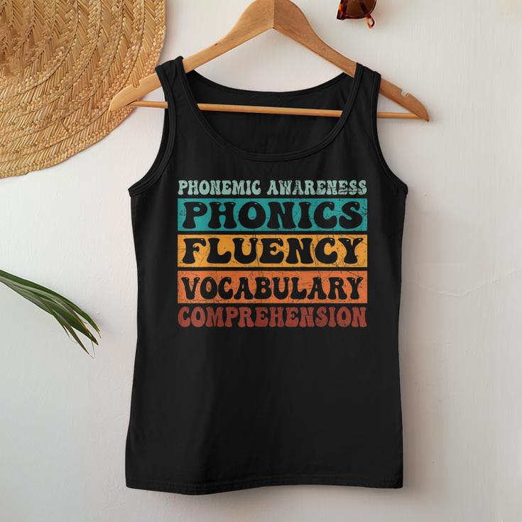 Phonemic Reading Teacher Science Of Reading Phonics Women Tank Top Basic Casual Daily Weekend Graphic Funny Gifts