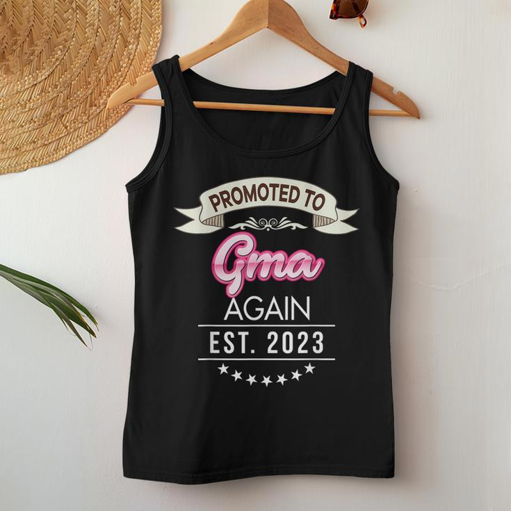 Promoted To Gma Again Est 2023 New Mom Dad Mother Father Women Tank Top Unique Gifts