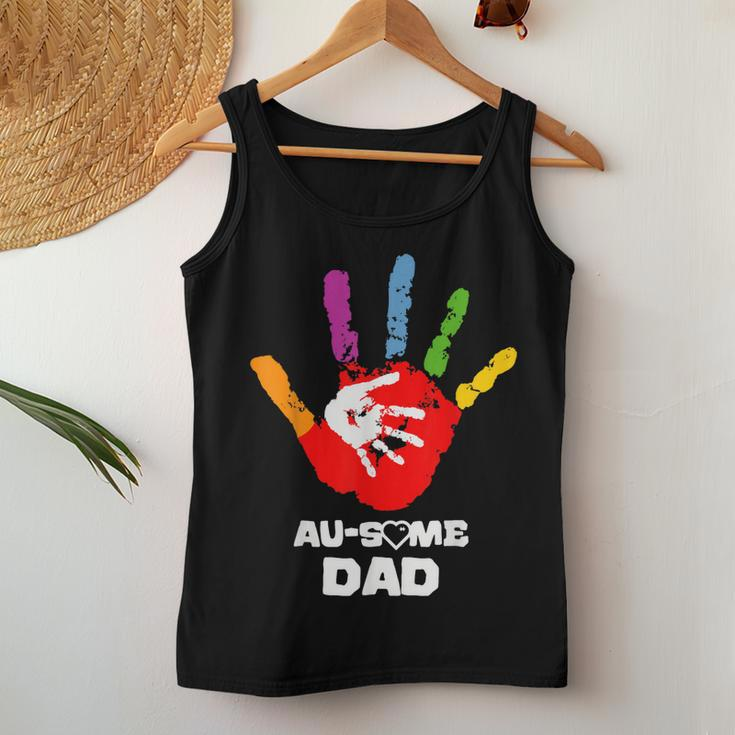 Proud Au-Some Dad Autism Awareness Autism Mom Autism Dad Women Tank Top Unique Gifts