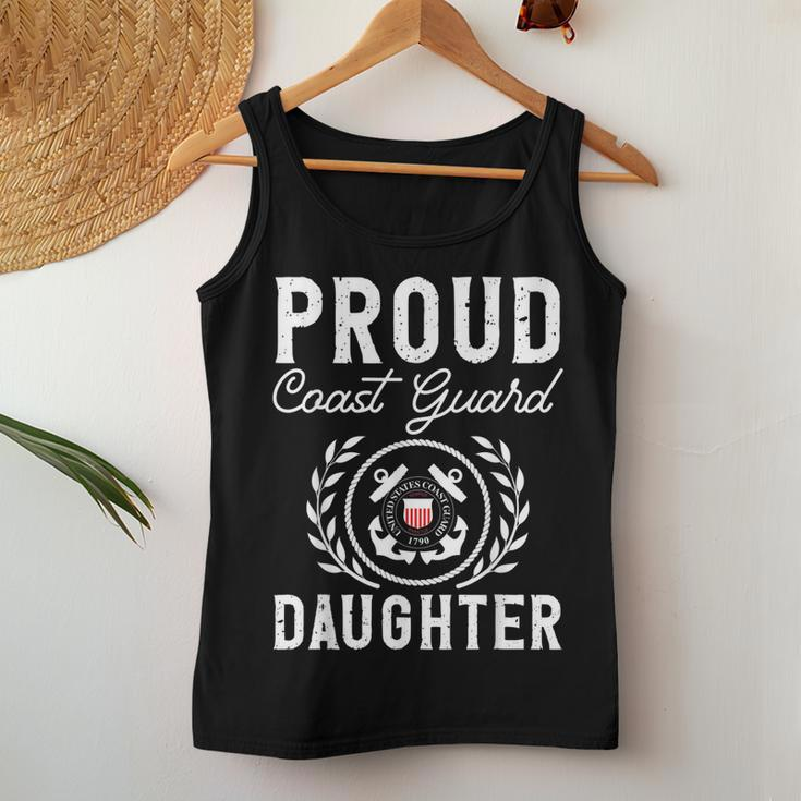 Proud Coast Guard Daughter Forces Coast Guard Women Tank Top Basic Casual Daily Weekend Graphic Funny Gifts