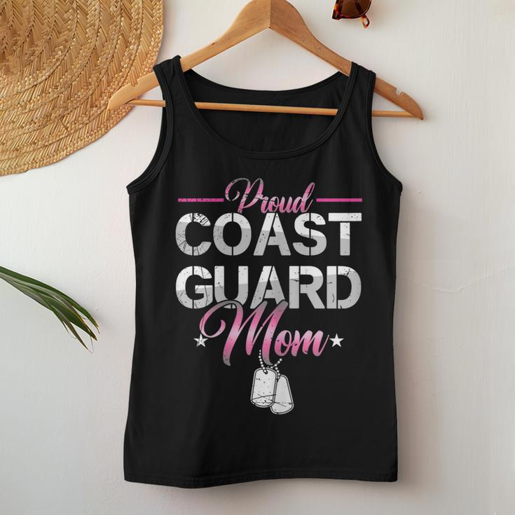 Proud Coast Guard Mom Navy Military Veteran Coast Guard Women Tank Top Unique Gifts