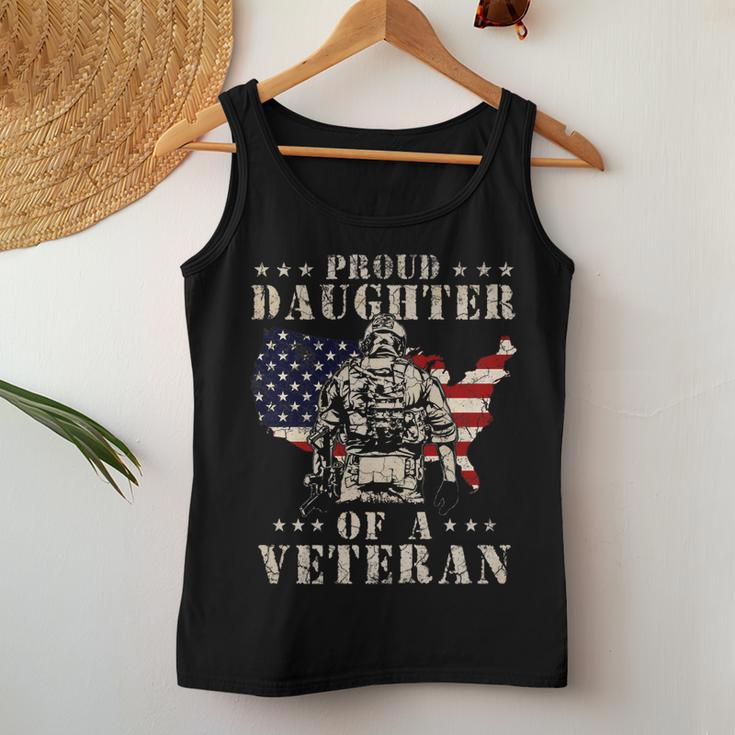 Proud Daughter Of A Veteran Toddler Veterans Day Kids Women Tank Top Basic Casual Daily Weekend Graphic Funny Gifts