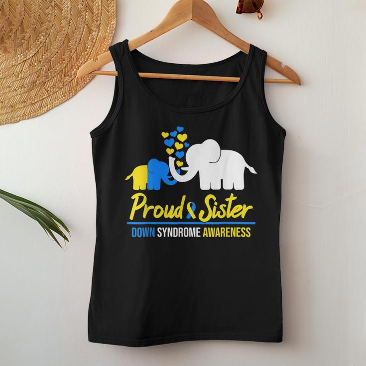 Proud Sister World Down Syndrome Awareness Day Elephant T21 Women Tank Top Unique Gifts