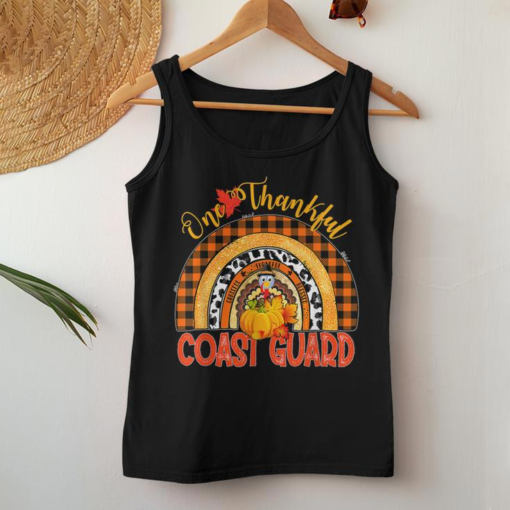 Rainbow One Thankful Coast Guard Women Tank Top Basic Casual Daily Weekend Graphic Funny Gifts